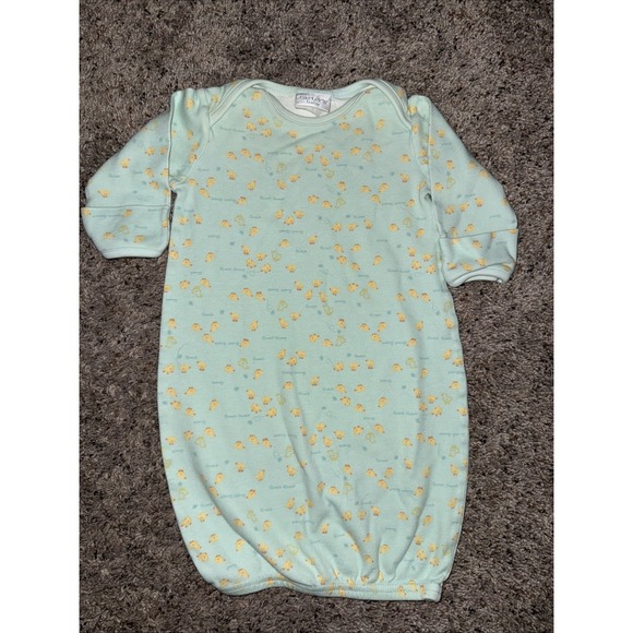 Baby Girl Boy Clothes Vintage Carter's 0-3 Month Blue Duck Sleep Gown - Picture 1 of 4